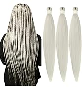 Gozill Silver Grey Brading Hair Pre Stretched Box Braids Prestretched Hypoallergenic Ez braid Twi...