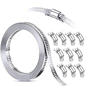 Steelsoft 304 Stainless Steel Hose Clamps Assortment Rack, Large Adjustable Worm Drive Hose Clamp...
