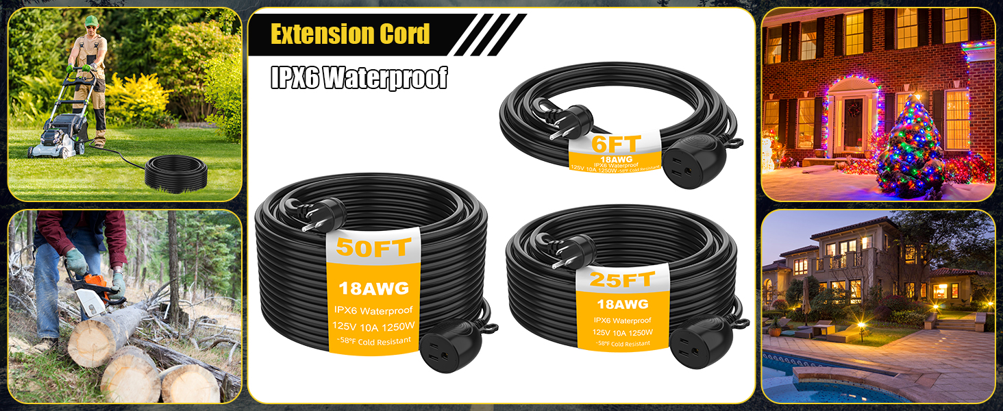 flat outdoor extension cord