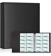 BYSTER A4 Business Card Binder, PU Leather Organizer with 30 Pack Sleeves (600 Pockets), Business...