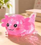 Asgzed Axolotl Squishy Stress Relief Toy Cute Glitter Squishy Axolotl | Slow-Rising Fidget Sensor...