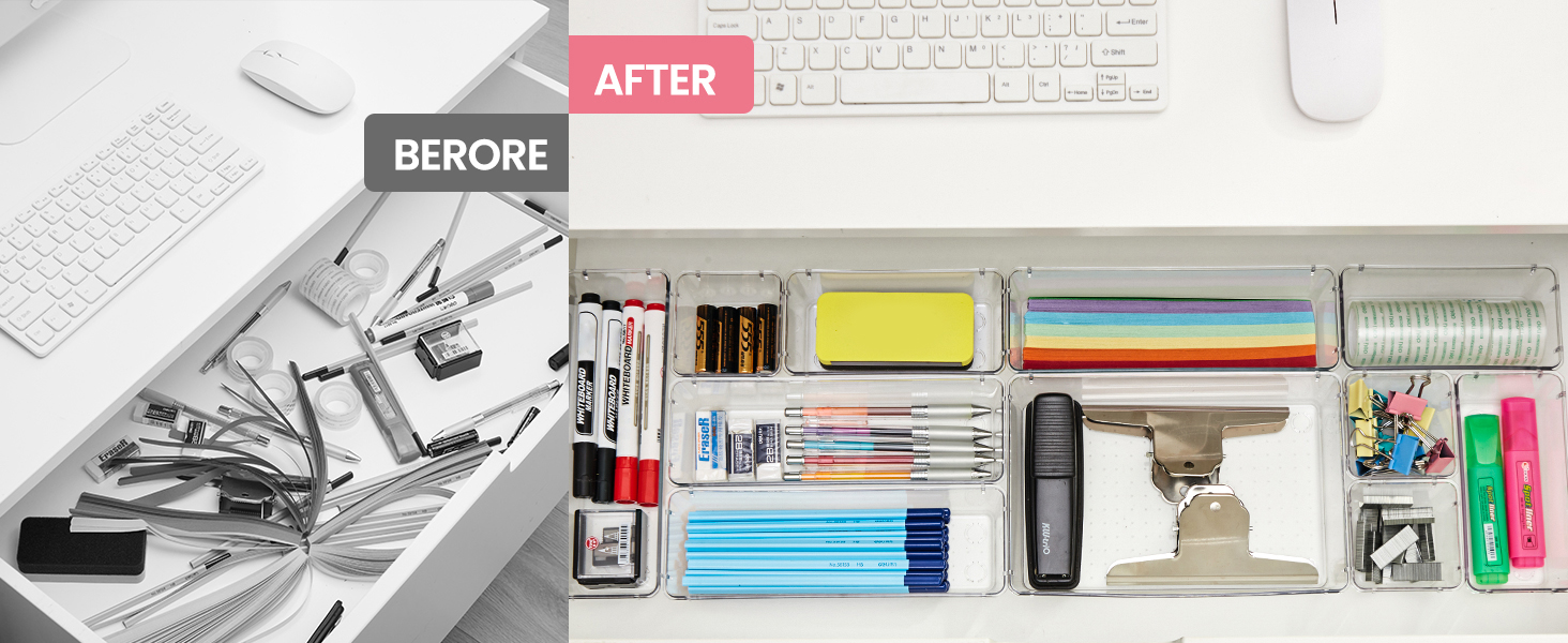 clear drawer organizers