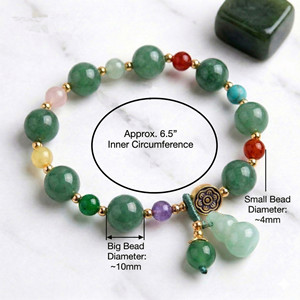 10mm jade beads, adjustable elastic bracelet, gift for women