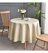 maxmill Jacquard Round Table Cloth Swirl Design Waterproof Antiwrinkle Heavy Weight Soft Tableclo...