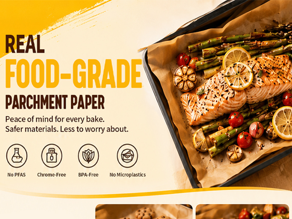 Parchment Paper Sheets 12x16 Inch, 200 Count Unbleached Pre-Cut Baking Paper, Non-Stick