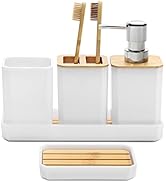 FEILANDUO Bathroom Accessories Set,5 Pcs Bathroom Accessory Gift Set, Soap Dispenser, Soap Dish, ...