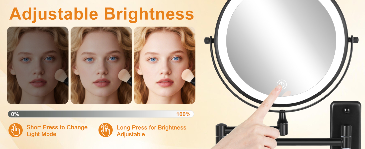 lighted makeup mirror with magnification