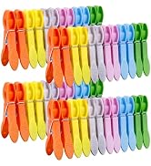 Senbowe 48 Pack Colorful Plastic Clothespins,Heavy Duty Clothes Pins Clips with Springs,Non-Slip ...