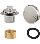 Artiwell Lift & Turn Tub Trim Set with Two-Hole Overflow Faceplate, All Brass Bathtub Conversion ...