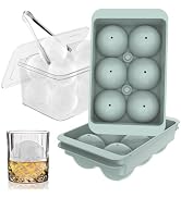 WIBIMEN Large Ice Cube Molds, Big Round Whiskey Ice Cube Trays for Freezer, Easy to Fill & Releas...
