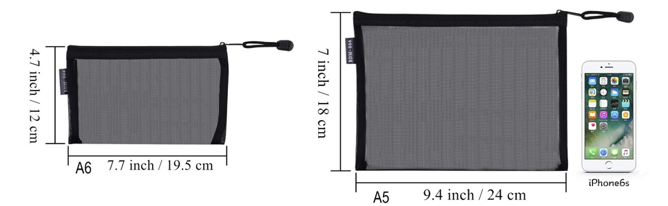 mesh cosmetic bags with zipper