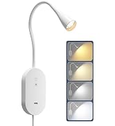 TOPMB Wall Reading Light for Bed, Book Light with CRI 95+ for Eye Care, 4 Color Modes, 5 Dimmable...