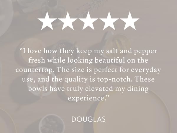 Customer review for salt and pepper bowls set