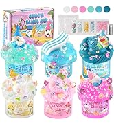 LAWOHO 6 Pack Slimes, Pink & Blue Slime Kit for Kids Ages 4-12 with Cloud, Butter & Water Slime, ...