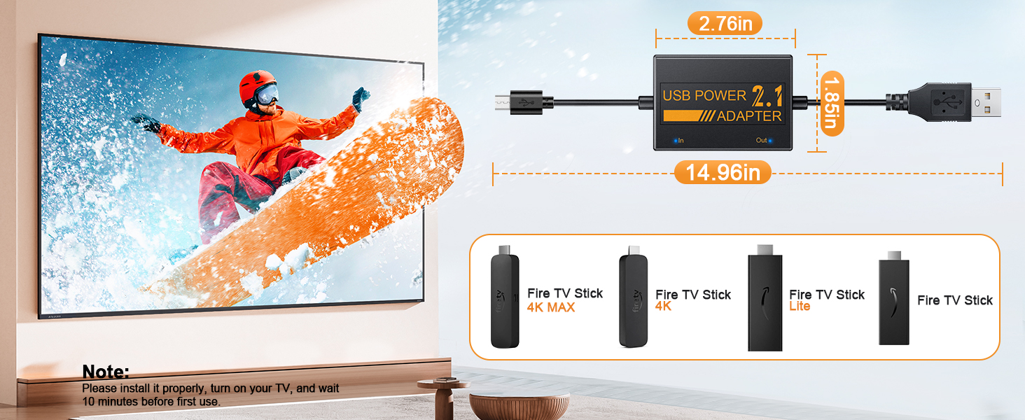 usb power cable adapter for fire tv stick