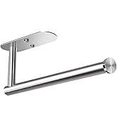 TOFIIGREM Adhesive Paper Towel Holder Under Cabinet Wall Mount for Kitchen Paper Towel, Silvr Pap...