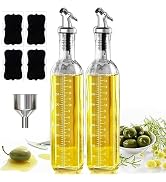 Leaflai Olive Oil Dispenser,2pcs 17 Oz Oil Dispenser Bottle for Kitchen Olive Oil Bottle Glass Oi...