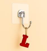 Large Hooks for Hanging Heavy-Duty 44Ib(Max) 10 Packs, Wall Hangers without Nails Self-Adhesive T...