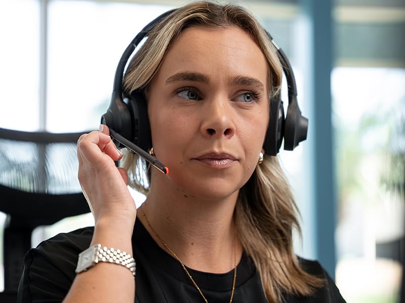 Using the mute function on the go work headset