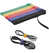 90PCS Cable Ties 8 Inch Multi-Colour Cable Ties Reusable Fastening Cable Ties Adjustable Hook & L...