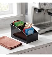 Acrylic Sugar Holder for Coffee Bar,Tea Bag & Sugar Packet Organizer(Black) | Elegant Acrylic Sug...