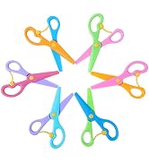 6Pcs Preschool Training Scissors,Children Safety Scissors Toddler Training Scissors Plastic Safet...