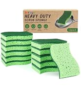 12 Count Heavy Duty Scrub Sponges,Long Lasting Cleaning Sponges for Cleaning Kitchen and Househol...