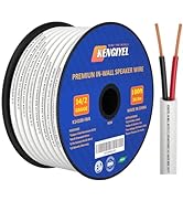 KENGIYEL 14/2 Speaker Wire (100 Feet) 14AWG Gauge in Wall Audio Speaker Wire, Fire Safety CL2 CL3...