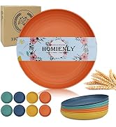 Reusable Dinner Plates Set of 8 Alternative for Plastic Plates Microwave and Dishwasher Safe Whea...