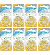 Powermax Size 10 Hearing Aid Batteries, Made In USA, Yellow Tab, 64 Count