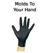 form fitting black nitrile gloves