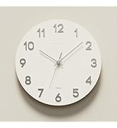 mooas 3D Numbers Font Silent Wall Clock, 12" Non-Ticking Sweep Movement Decorative Battery Operat...