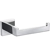 TQKAG Polished Stainless Steel Toilet Paper Holder,Modern Square Tissue Roll Holders Wall Mount, ...