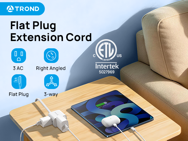 extension cord with flat plug