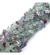 HAAMIIQII 5-8mm Natural Fluorite Chips Beads Irregular Chip Stones Loose Gemstone Beads Energy He...