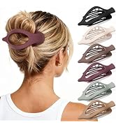 Oeusnael 6 PCS Large Flat Hair Clips for Women, French Concord Lay Down Flat Claw Clips for Thick...