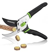 WORKPRO Bypass Pruning Shears, 8.5" Hand Pruner with Non-Slip Grip Handle, Garden Clippers with H...