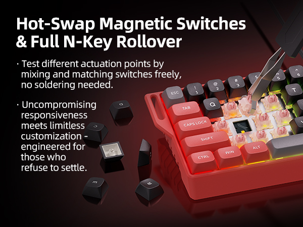 hot-swap magnetic keyboard