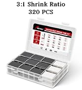 RED WOLF 320 PCS Heat Shrink Tubing 3:1 Ratio Adhesive Lined, Marine Grade Shrink Wrap for Electr...
