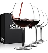 Red Wine Glasses Set of 4, Large Hand Blown Crystal Burgundy Glasses-Ultra-thin, Light for Wine T...