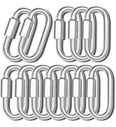 1.95" Chain Quick Links, 12Pcs 5/16" Heavy Duty Carabiner, 650 LBS Capacity, High Strength Anti-R...