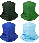 4pcs Breathable Neck Gaiter UPF 50+ Face Scarf Mask Sun Protection Bandana for Men Women,Cycling,...