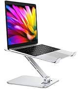 RIWUCT Foldable Laptop Stand, Height Adjustable Ergonomic Computer Stand for Desk, Ventilated Alu...
