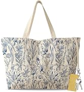 Miss Adola Large Tote Bag for Women - Aesthetic Cute Big Canvas Bags with Zipper Cotton Shoulder ...