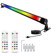 nanzgecc RGB Outdoor Wall Washer Lights, 72W Dimmable 48 Inch LED Wall Washer Light Bar with RF R...