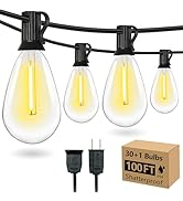 100FT Outdoor String Lights for Outside Patio Lights with 30+1 Shatterproof S14 E12 LED Bulb, 270...