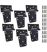 TamBee Black Gate Hinges Shed Hinges Heavy Duty Gate Hinges for Wooden Fences Barn Door Hinges fo...
