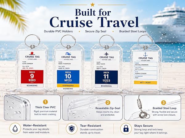 CRUISE LUGGAGE TAG HOLDERS