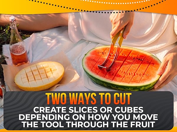 watermelon slicer gadget watermelon slicers 2-in-1 stainless steel fruit cutter watermelon cutter