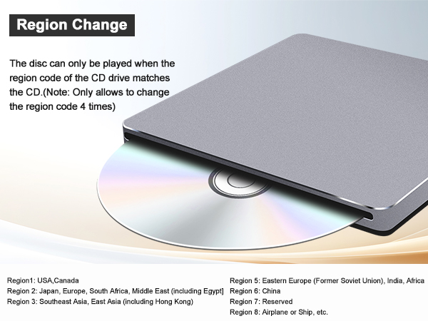 This cd burner for pc is region free and easily burn music, images or videos to disks.